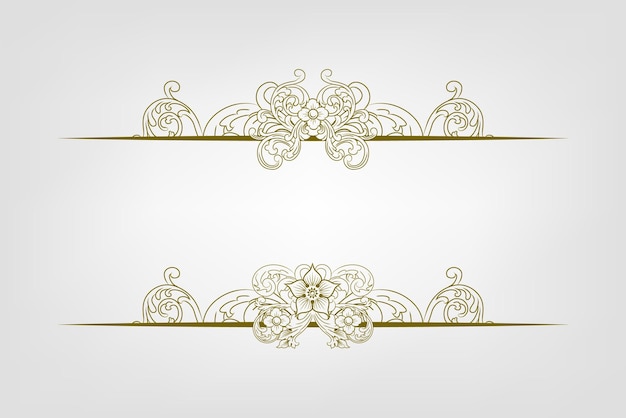 Classique baroque victorien cadre séparateur éléments invitation de mariage classique