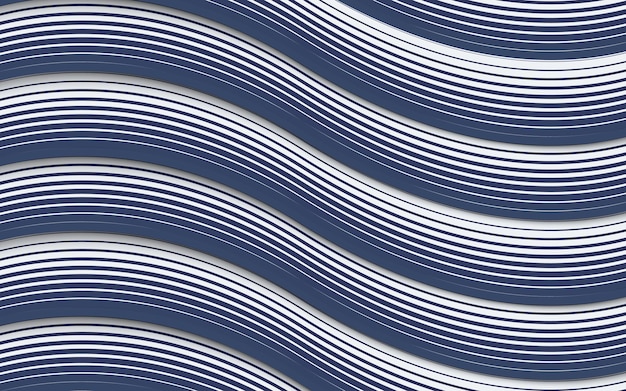 Classique de l'eau ondulée bleu et blanc abstrait