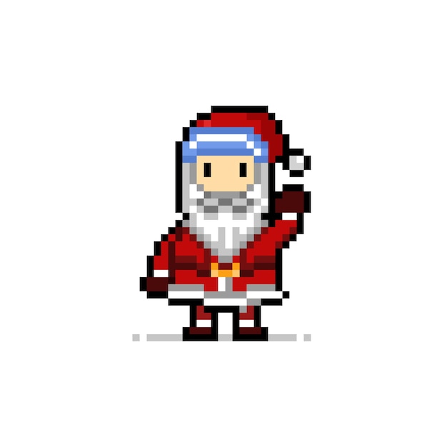 Clause Du Père Noël Dans Un Style Pixel Art