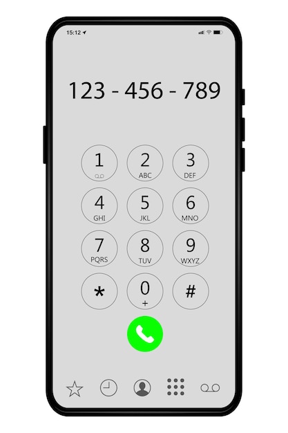 Clavier avec chiffres et lettres sur l'écran du téléphone Clavier d'interface utilisateur pour smartphone Modèle de clavier sur un appareil tactile Illustration vectorielle