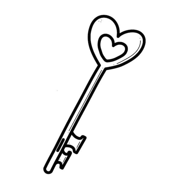 Clé en forme de coeur et symboles de verrouillage de l'amour pour l'anniversaire de mariage Illustration vectorielle