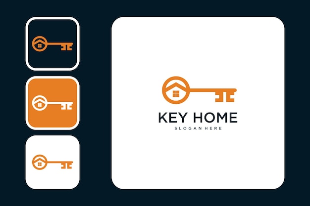 Vecteur clé avec logo moderne à la maison
