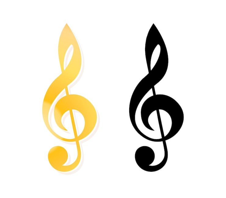 Vecteur clé de musique sur fond blanc