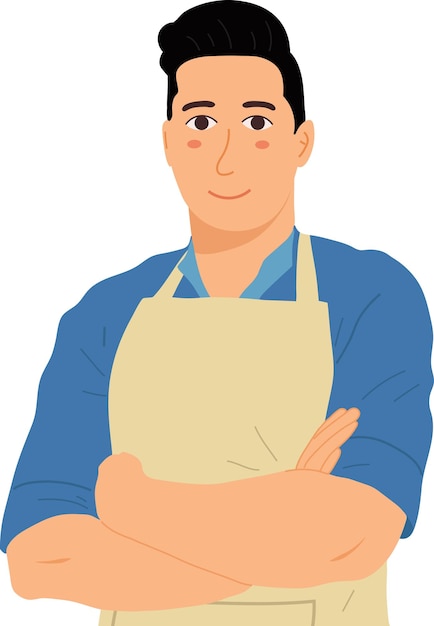 Clerc de magasin vendeur Salutation illustration Graphique dessin animé