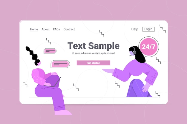 cliente discutant avec l'opérateur du centre d'appels dans le concept de support en ligne du service client casque