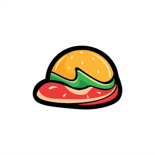 Clip Art Moderne Patty Cheese Burger Délicieux Hamburger Illustration Colorée