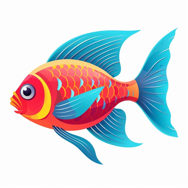 Vecteur le clip art de la pêche est parti, le siaméen violet se bat contre le poisson, l'ange, le poisson clip art, la couleur, la couleur du poisson.