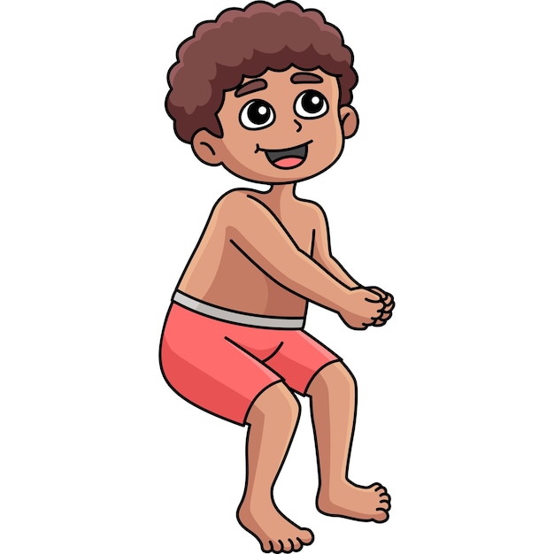 Vecteur ce clip de dessin animé montre une illustration de boy playing