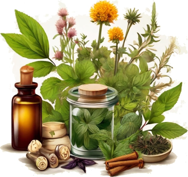 Vecteur clipart botanique à base de plantes médicinales