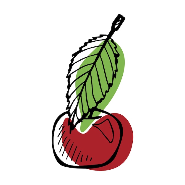 Vecteur clipart de cerise de vecteur icône de baies dessinées à la main illustration de fruits