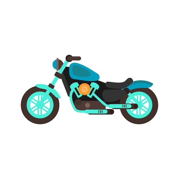 Clipart coloré de grande moto isolée de vecteur gratuit défini des illustrations plates de divers types de moto