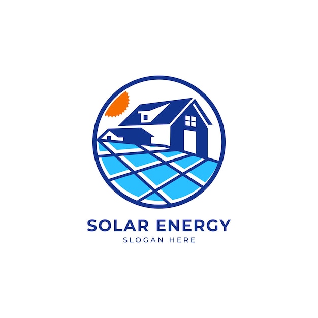 Vecteur clipart de conception de logo d'énergie solaire de maison solaire convient aux entreprises de technologie solaire