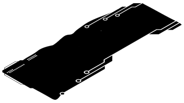 Clipart de conception rectangulaire isométrique dans le style tech isolé sur une plaque short tech blanche