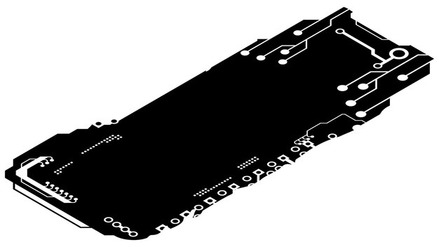 Clipart de conception rectangulaire isométrique dans un style technique isolé sur blanc Plaque technique courte avec espace de copie Clipart vectoriel