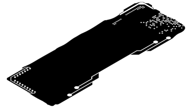 Clipart de conception rectangulaire isométrique dans le style technologique isolé sur une plaque technique courte blanche