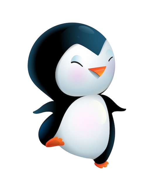 Vecteur clipart de danse de poupée de pingouin drôle mignon pour les enfants