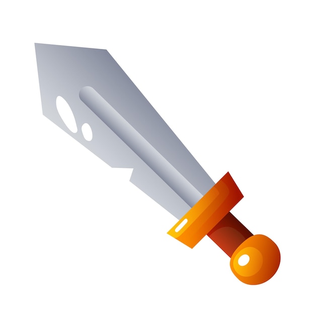 Clipart de dessin animé Sword Vector isolé sur fond blanc