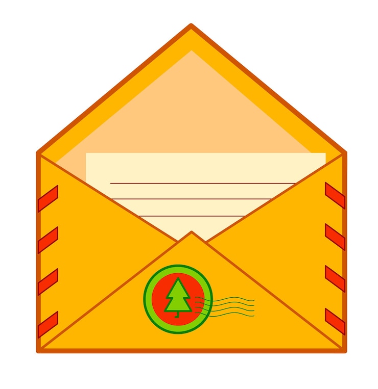 Vecteur clipart de dessins animés de noël. illustration clipart enveloppe