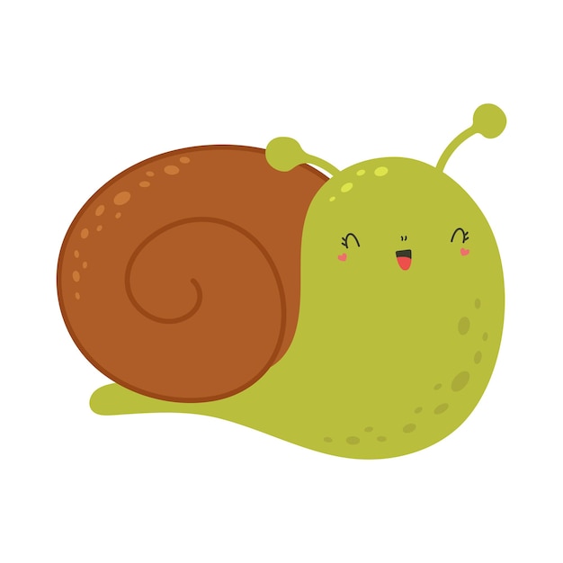 Clipart D'escargot Dans Un Style De Dessin Animé Mignon.