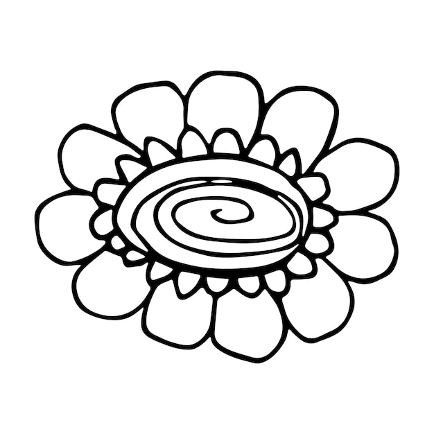 Clipart De Fleur De Vecteur Simple Illustration Florale Dessinée à La Main Icône De Doodle De Printemps