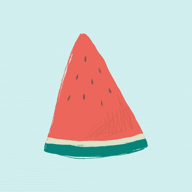 Clipart de fruits pastèque dessinés à la main pastel