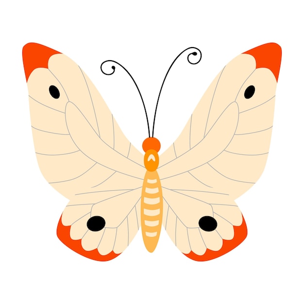 Vecteur clipart d'illustration vectorielle de papillon. papillon mignon isolé.