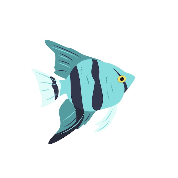 Clipart lumineux de poisson bleu. La nature des mers