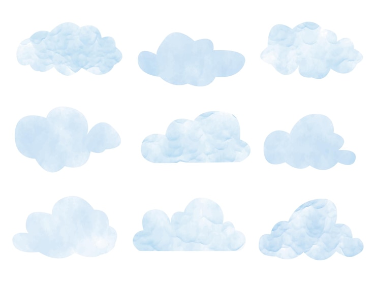 Clipart de nuage à l'aquarelle peint à la main