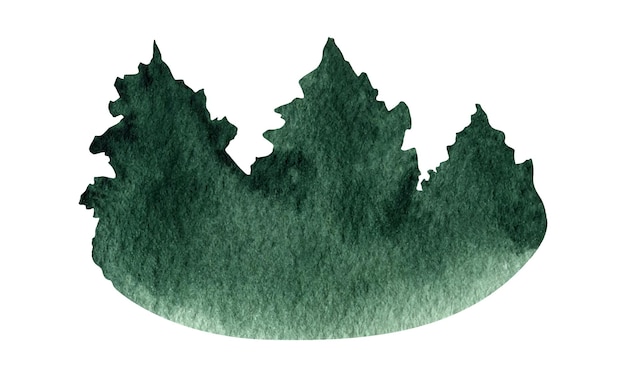 Vecteur clipart de paysage de forêt de sapin aquarelle dessiné à la main