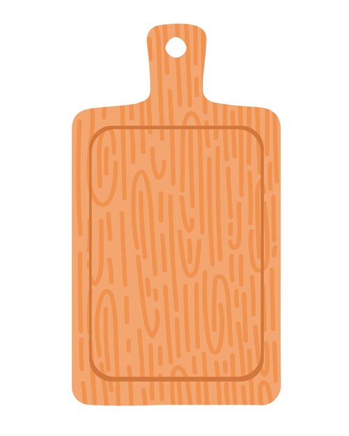 Clipart plat de Doodle Illustration simple d'une planche à couper en bois