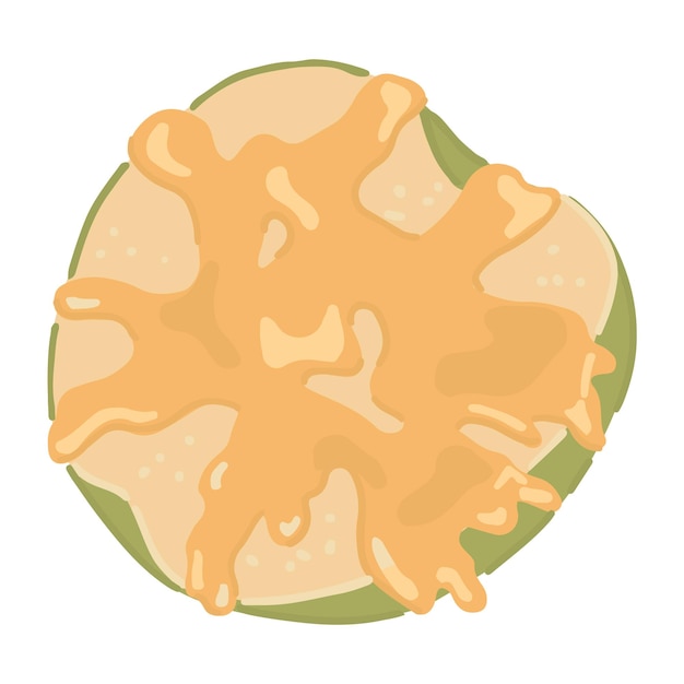 Clipart De Pomme Caramélisée Au Four Doodle De Dessert Sain De La Saison D'automne Illustration Vectorielle Dans Le Style De Dessin Animé Isolée Sur Fond Blanc