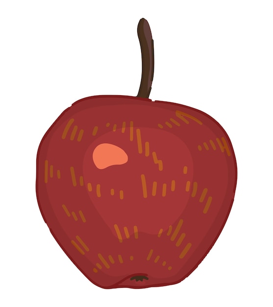 Clipart De Pomme Fruit Doodle De Récolte De Jardin D'automne Illustration Vectorielle De Dessin Animé Isolée Sur Fond Blanc