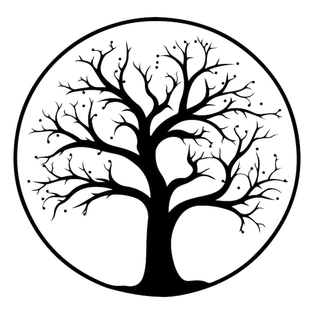 clipart de silhouette d'arbre sur un fond blanc