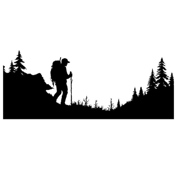 Vecteur clipart de la silhouette d'aventure sur un fond blanc