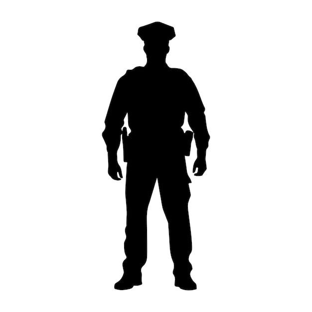 Clipart de la silhouette d'un policier sur un fond blanc