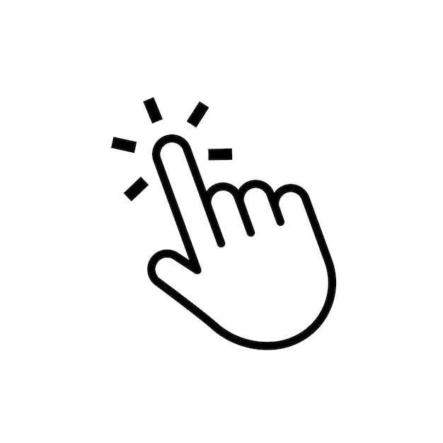 Cliquez sur le bouton de la main curseur de la souris sur le pointeur Web appuyez sur ou appuyez sur l'élément de site Web vecteur navigation informatique...