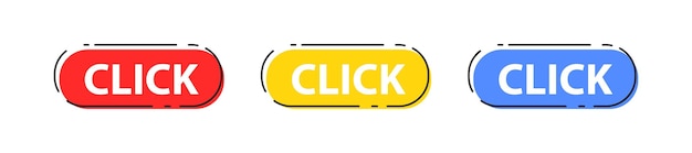 Cliquez ici icône du bouton curseur de la souris symbole poussoir appuyez sur le site barre en ligne cliquez sur la bannière de promotion illustration vectorielle
