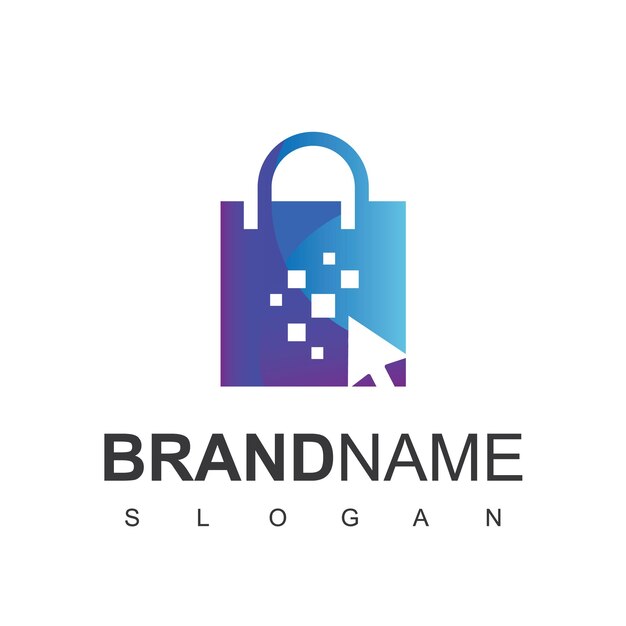 Cliquez Sur Le Modèle De Conception De Logo De Boutique En Ligne