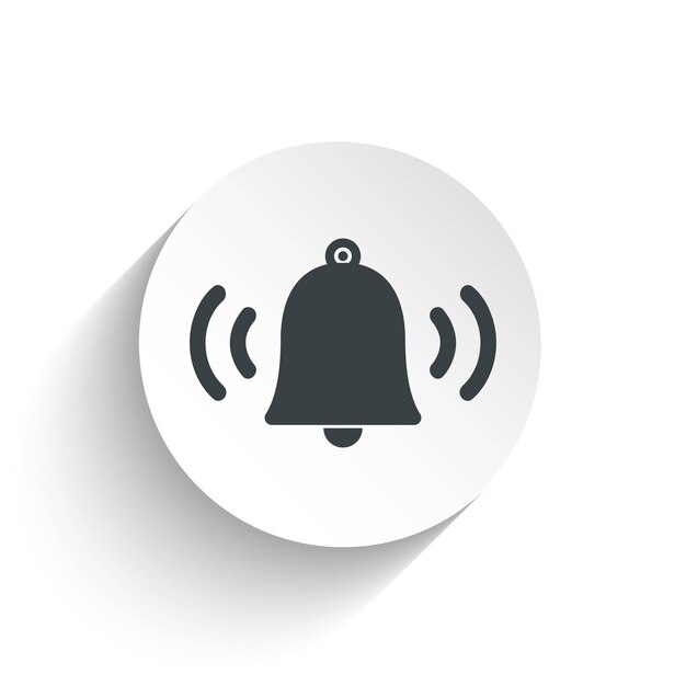 Une cloche d'icône avec le fond du cercle et l'ombre derrière elle