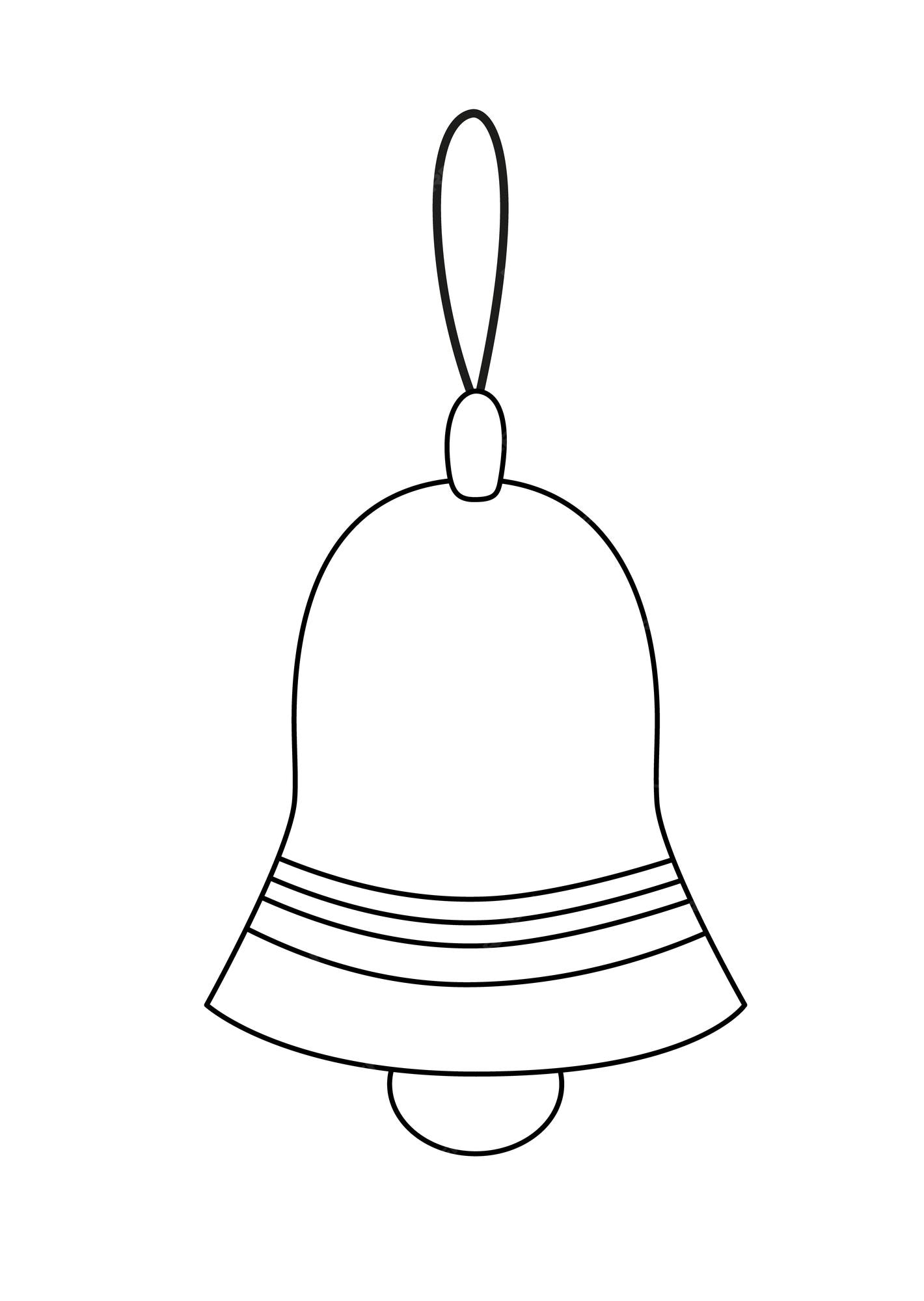 Cloche Noir et blanc Simple coloriage de cloche Vector Vecteur Premium