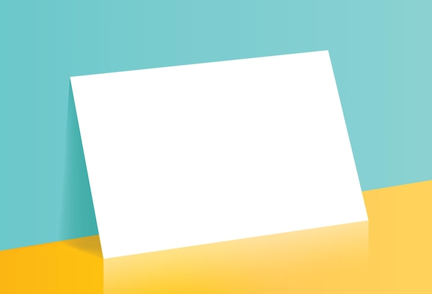 Vecteur close up blank business card mockup template horizontal branding corporate office presentation