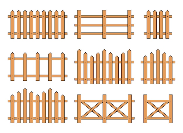 Vecteur clôture de contour colorée dans une illustration vectorielle de style plat