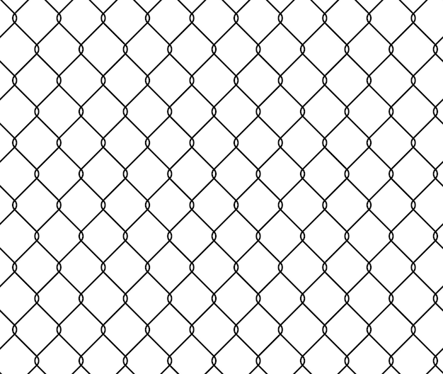 Clôture en fil métallique de texture transparente, modèle de grille d'illustration vectorielle