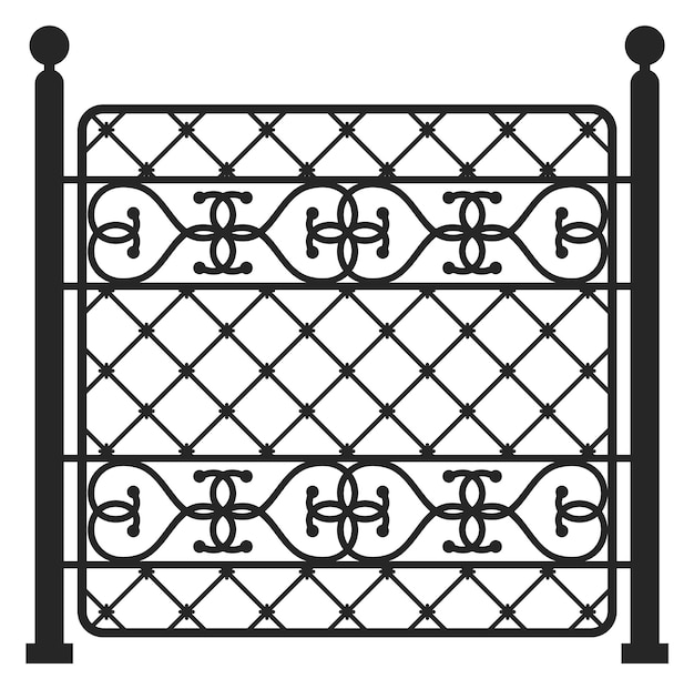 Vecteur clôture de rue porte décorative en treillis métallique vintage