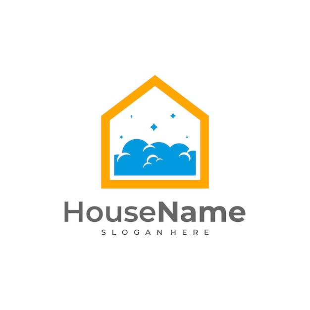 Cloud House Logo Conçoit Vecteur De Concept Accueil Avec Modèle De Logo Cloud