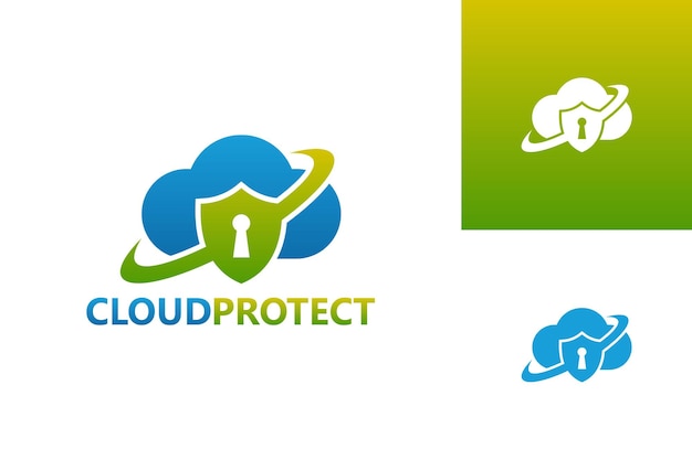 Cloud Protect Logo Template Design Vecteur, Emblème, Design Concept, Symbole Créatif, Icône