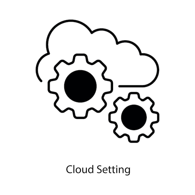 Cloud Setting vecteur sami icônes solides style illustration fichier EPS 10