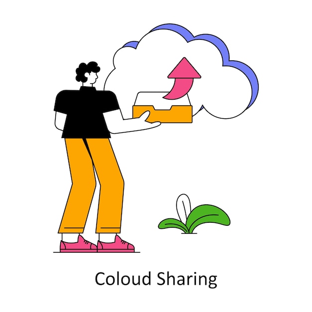 Cloud Sharing Flat Style Design Vector illustration Stock illustration