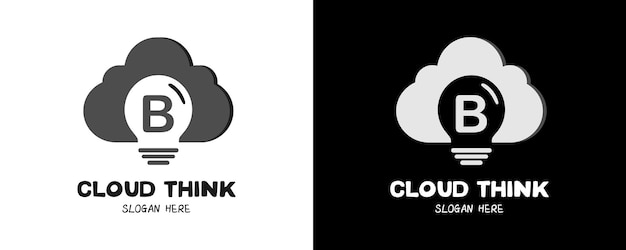 Cloud Think Logo Design avec la lettre B