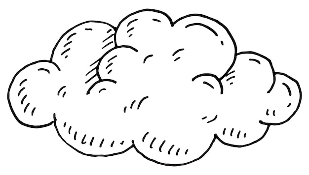 Cloud Vector Noir Illustration De Gravure Vintage Dessinés à La Main